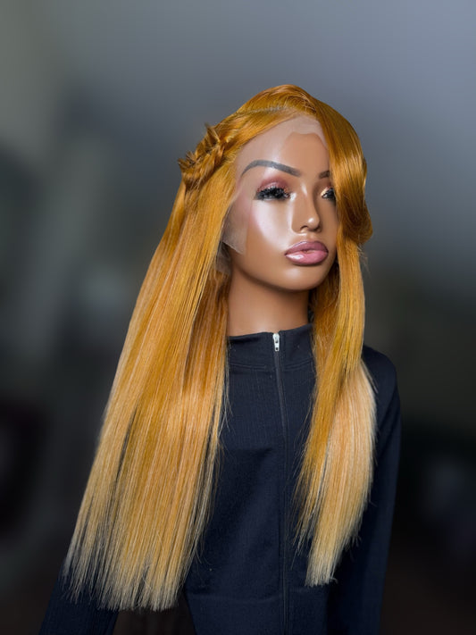 22” Sunrise Orange Frontal Wig